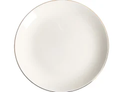 Set di 12 stoviglie CUMIN Porcellana Bianco sporco / Oro