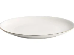 Set di 12 stoviglie CUMIN Porcellana Bianco sporco / Oro