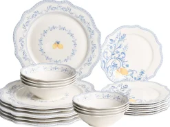 Set di 24 stoviglie LOVAGE Porcellana Bianco