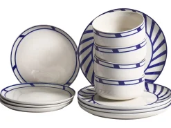 Set di 12 stoviglie SHISO Porcellana Bianco/Blu