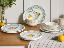 Set di 24 stoviglie TARRAGON Porcellana Bianco/Verde