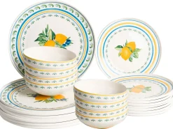 Set di 24 stoviglie TARRAGON Porcellana Bianco/Verde