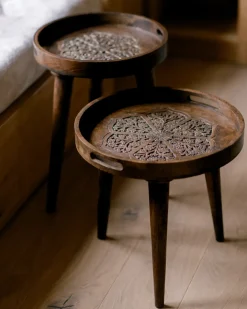 Set di 2 tavolini ASTAI Legno di mango Marrone scuro