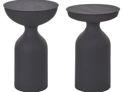 Set di 2 tavolini COTA/TENJO Metallo Nero