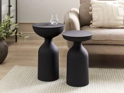 Set di 2 tavolini COTA/TENJO Metallo Nero