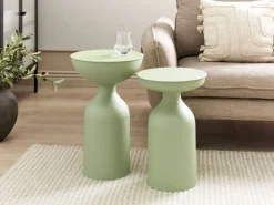 Set di 2 tavolini COTA/TENJO Metallo Verde chiaro