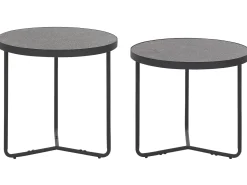 Set di 2 tavolini da caffè MELODY Grigio effetto cemento