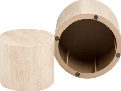 Set di 2 tavolini da caffè MANTI Effetto travertino