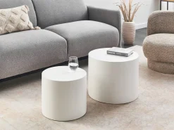 Set di 2 tavolini da caffè MANTI Bianco