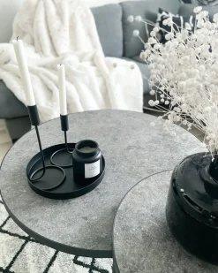 Set di 2 tavolini da caffè MELODY Grigio effetto cemento