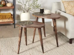 Set di 2 tavolini KHETUA Legno di mango Marrone