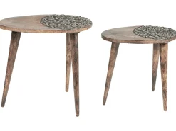 Set di 2 tavolini KHETUA Legno di mango Marrone