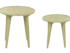 Set di 2 tavolini MAHARO Legno di mango Verde chiaro