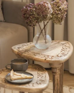 Set di 2 tavolini SAORA Legno di mango Marrone chiaro