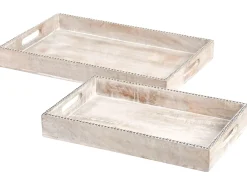 Set di 2 vassoi da portata QUENA Legno di mango Marrone chiaro