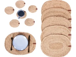 Set di tovagliette e sottobicchieri BUSHYLARK Iuta Naturale
