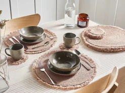 Set di tovagliette e sottobicchieri RIBBERY Iuta Naturale