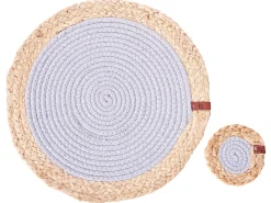 Set di tovagliette e sottobicchieri ROSELLA Iuta Cotone Grigio