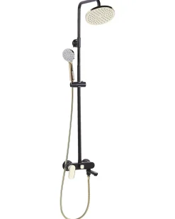 Set doccia con miscelatore e soffione a pioggia GURARA Nero/Oro