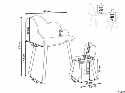 Set tavolo e sedie per bambini CLOUDY Bianco