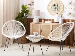 Set bistrot ACAPULCO II Rattan sintetico (PE) Bianco
