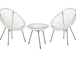 Set bistrot ACAPULCO II Rattan sintetico (PE) Bianco