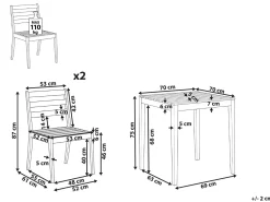 Set bistrot CHIOGGIA Legno di acacia certificato Marrone chiaro