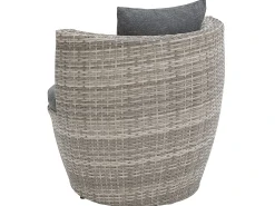 Set bistrot con cuscini CAPRI Rattan sintetico (PE) Grigio