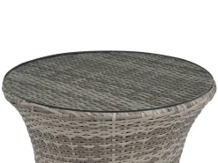 Set bistrot con cuscini CAPRI Rattan sintetico (PE) Grigio