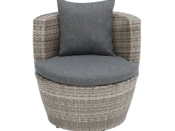 Set bistrot con cuscini CAPRI Rattan sintetico (PE) Grigio