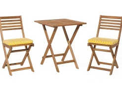 Set bistrot con cuscini FIJI Legno d'acacia Giallo