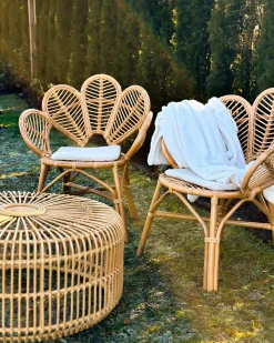 Set bistrot con cuscini FLORENTINE / LIMNI Rattan Beige