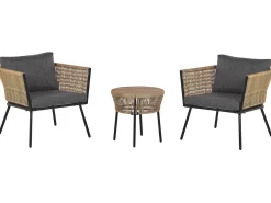 Set bistrot con cuscini GARGANO Rattan sintetico (PE) Marrone chiaro