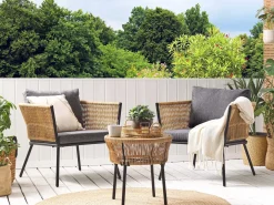 Set bistrot con cuscini GARGANO Rattan sintetico (PE) Marrone chiaro