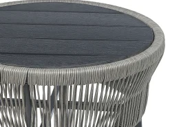 Set bistrot con cuscini GARGANO Rattan sintetico (PE) Grigio