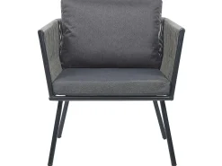 Set bistrot con cuscini GARGANO Rattan sintetico (PE) Grigio