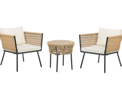 Set bistrot con cuscini GARGANO Rattan sintetico (PE) Naturale