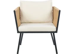 Set bistrot con cuscini GARGANO Rattan sintetico (PE) Naturale