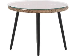 Set bistrot con cuscini LAURETO Rattan sintetico (PE) Naturale