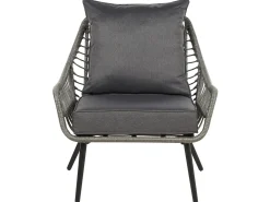 Set bistrot con cuscini LAURETO Rattan sintetico (PE) Grigio