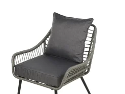 Set bistrot con cuscini LAURETO Rattan sintetico (PE) Grigio