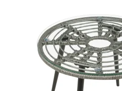 Set bistrot con cuscini LAURETO Rattan sintetico (PE) Grigio