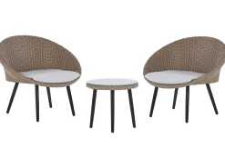 Set bistrot con cuscini ORTIGIA Rattan sintetico (PE) Beige chiaro Beige