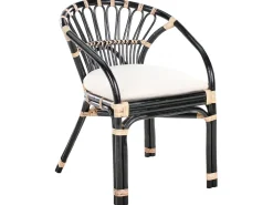 Set bistrot con cuscini PECORINI Rattan Nero