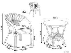 Set bistrot con cuscini PECORINI Rattan Nero