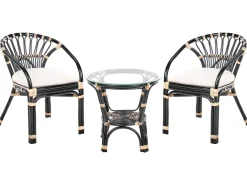 Set bistrot con cuscini PECORINI Rattan Nero
