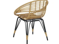 Set bistrot con cuscini PELLARO Rattan sintetico (PE) Nero