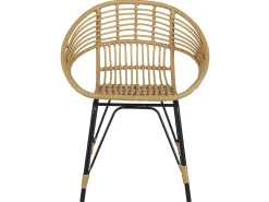 Set bistrot con cuscini PELLARO Rattan sintetico (PE) Nero