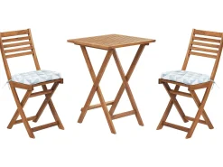 Set bistrot con cuscini Pieghevole FIJI Legno d'acacia Blu