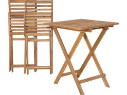 Set bistrot con cuscini Pieghevole FIJI Legno d'acacia Verde menta